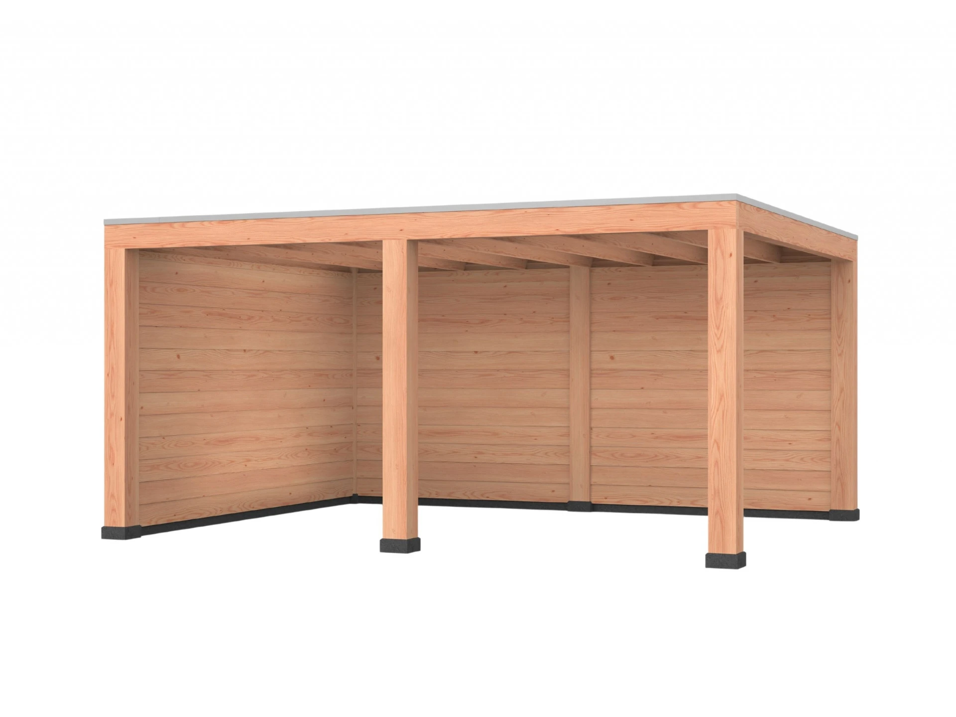 Douglas overkapping, 500 x 400, met achterwand en zijwand, Westwood Robuust - Afbeelding 1
